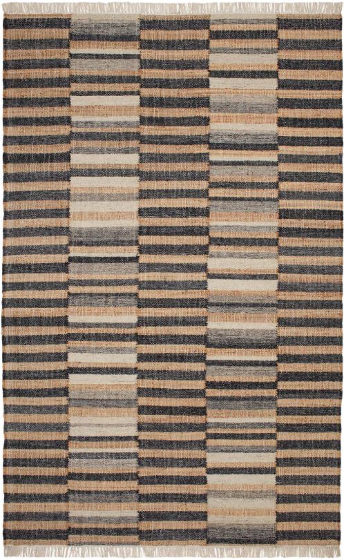 Modern Striped Jute Rug