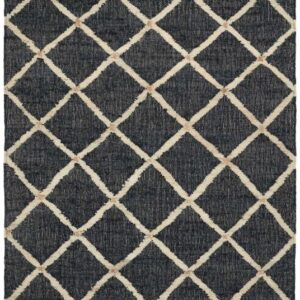 Black & Ivory Geometric Flatweave Rug