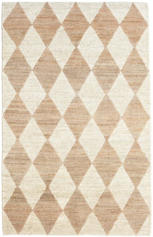 Beige Diamond Pattern Jute Rug