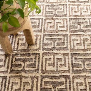 Rustic Brown & Beige Pattern Rug