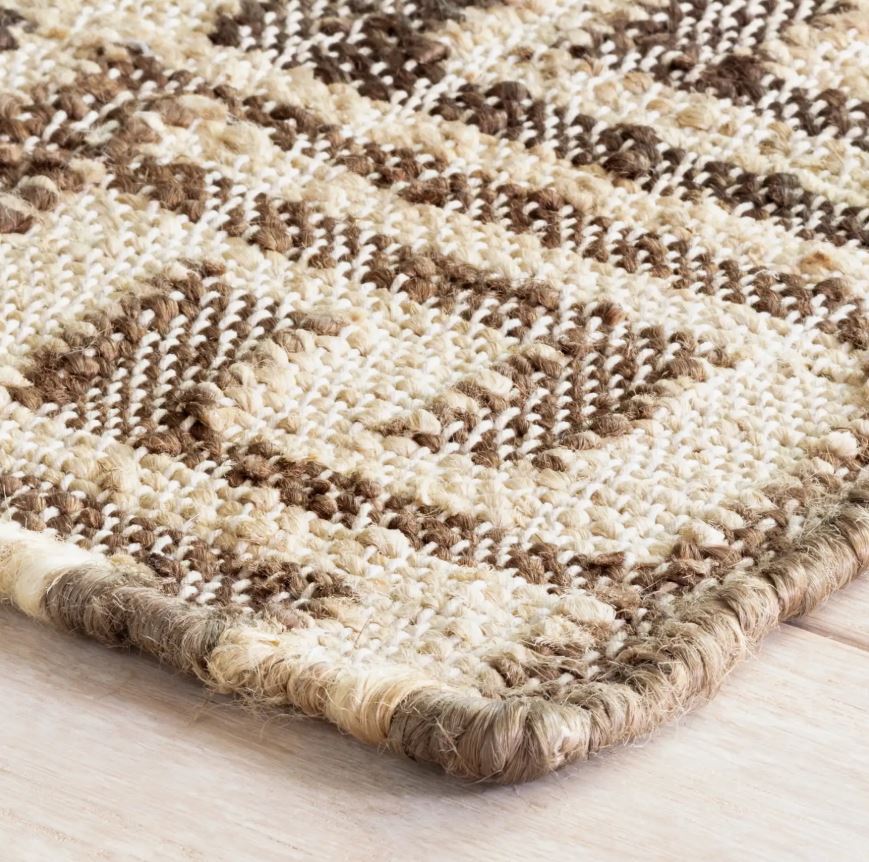 Rustic Brown & Beige Pattern Rug