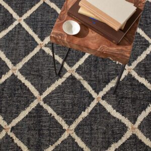 Black & Ivory Geometric Flatweave Rug