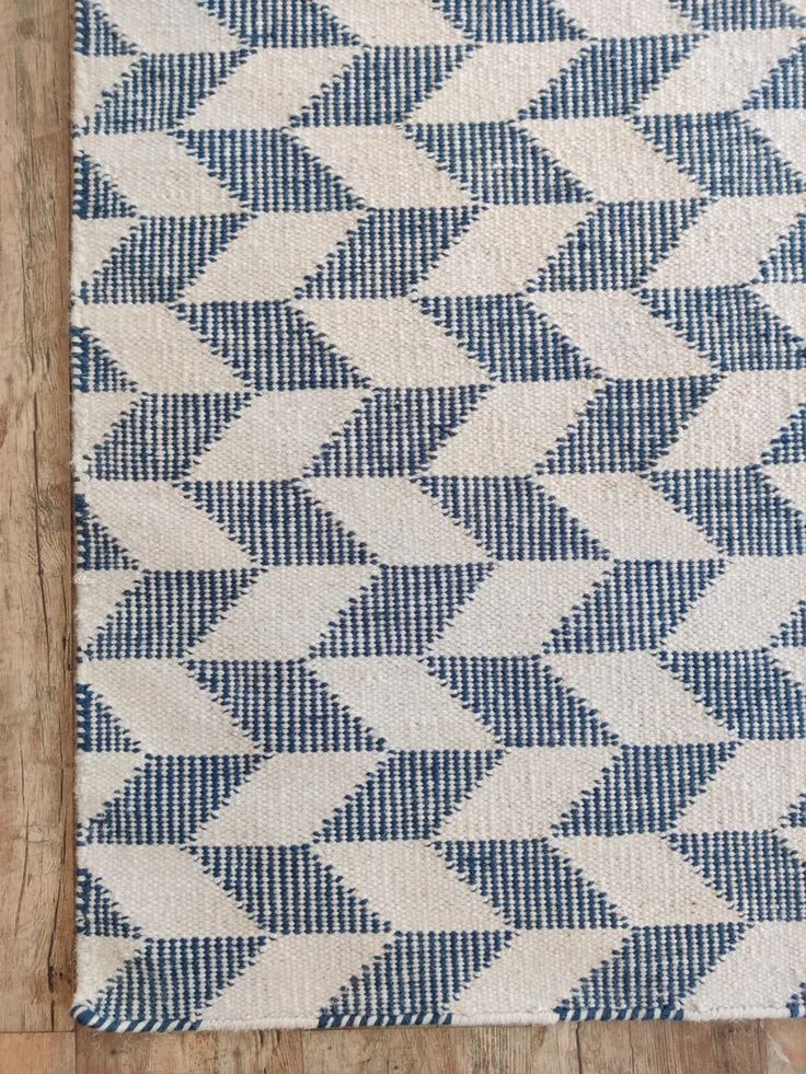 Blue Chevron Flatweave Rug