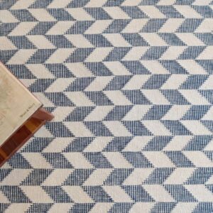 Blue Chevron Flatweave Rug