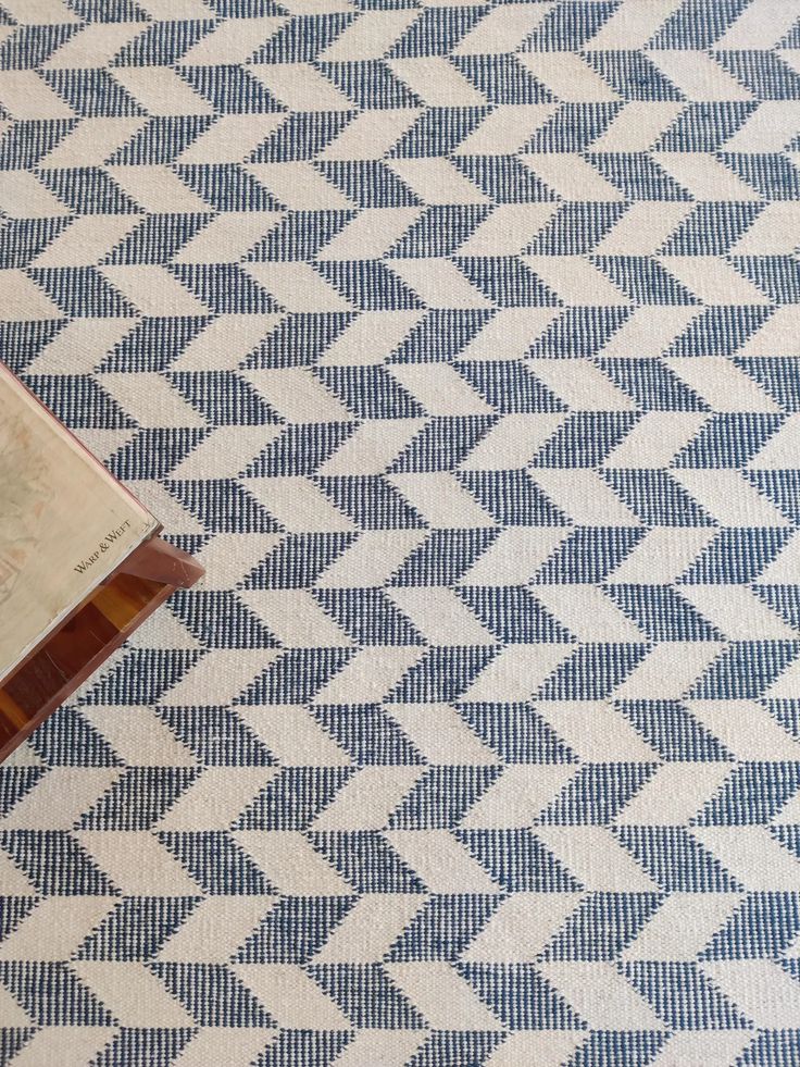 Blue Chevron Flatweave Rug