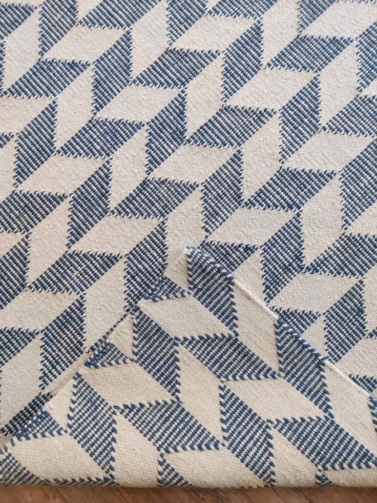 Blue Chevron Flatweave Rug