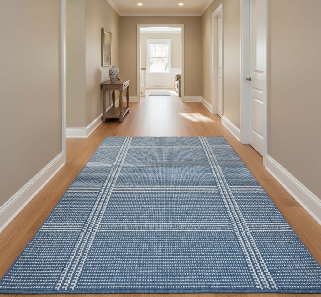 Modern Blue Flatweave Rug