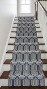 Blue Geometric Flatweave Rug