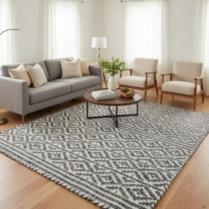 Diamond Pattern Wool Rug