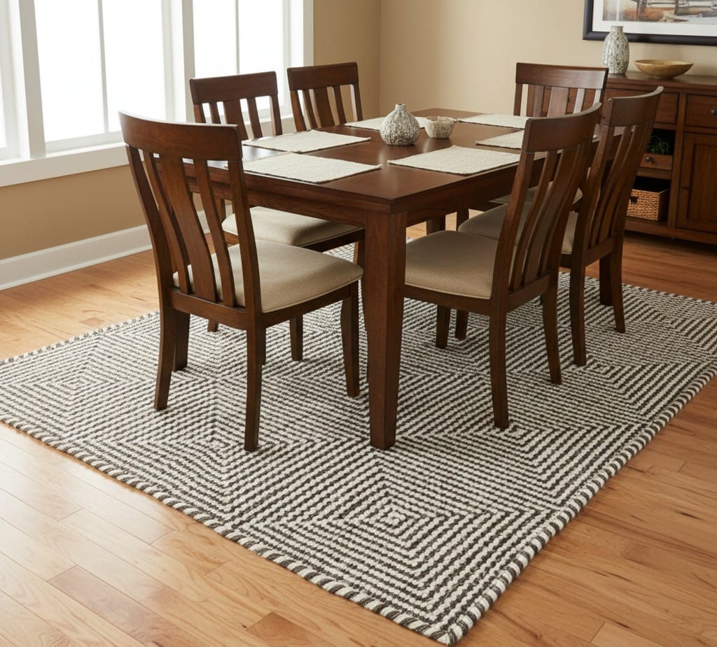 Brown Flatweave Newzealand Wool Rug - Image 3