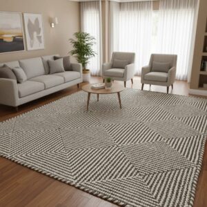 Brown Flatweave Newzealand Wool Rug