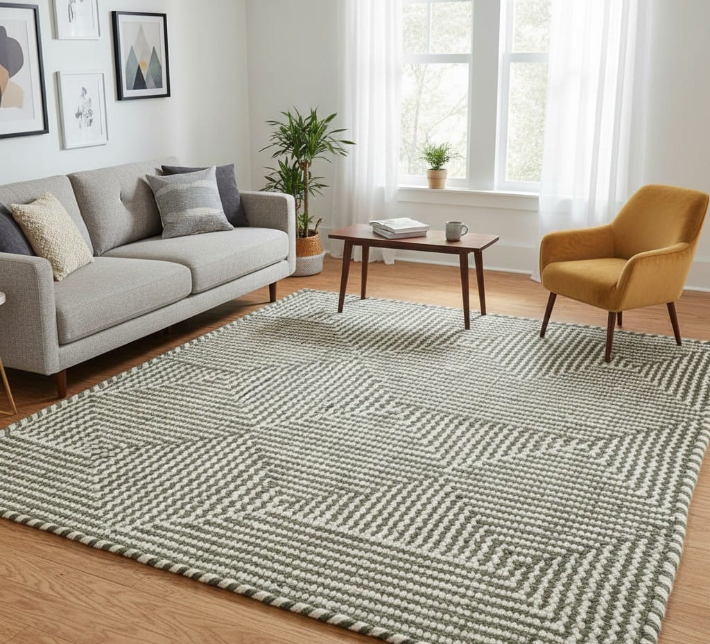 Modern Flatweave Geometric Rug