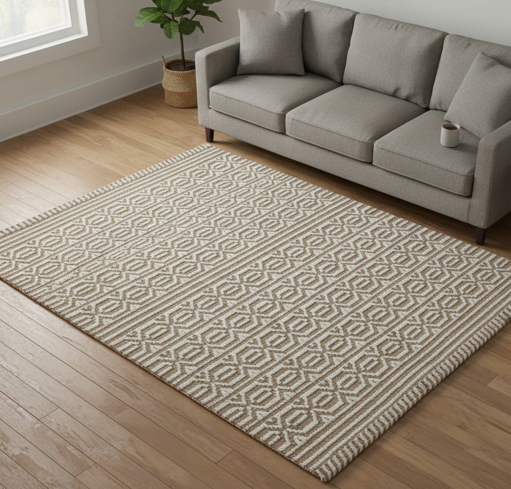 Handwoven Flatweave Wool Rug - Image 2