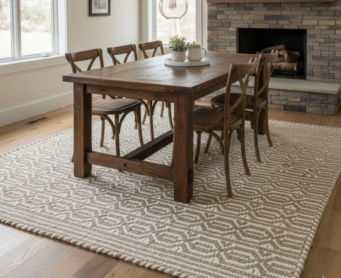 Handwoven Flatweave Wool Rug - Image 3