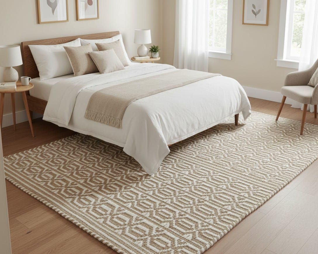 Handwoven Flatweave Wool Rug - Image 4