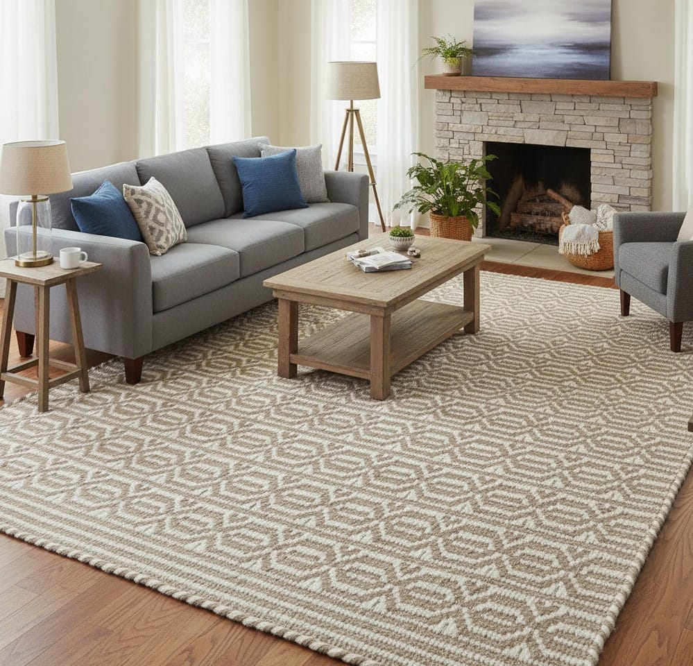 Handwoven Flatweave Wool Rug