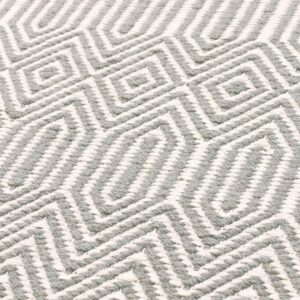 Modern Grey Geometric Handwoven Flatweave Rug